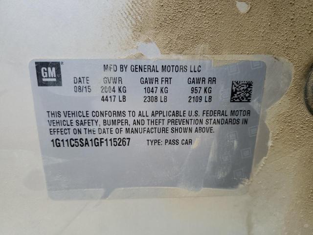 1G11C5SA1GF115267 - 2016 CHEVROLET MALIBU LIM LT 金色 照片 12