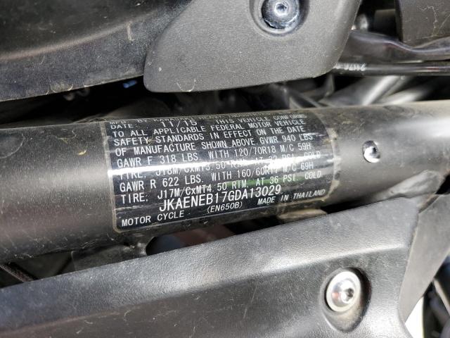 JKAENEB17GDA13029 - 2016 KAWASAKI EN650 B TWO TONE photo 9