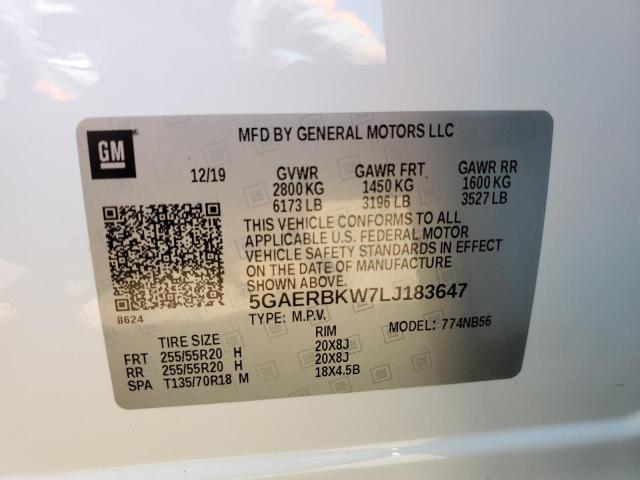 5GAERBKW7LJ183647 - 2020 BUICK ENCLAVE ESSENCE Ağ foto 13