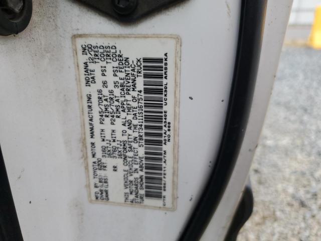 5TBRT34111S167574 - 2001 TOYOTA TUNDRA ACCESS CAB 白色 照片 12