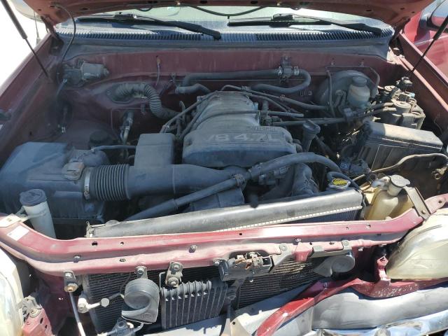 5TBRT34122S270570 - 2002 TOYOTA TUNDRA ACCESS CAB ბურგუნდია ფოტო 11