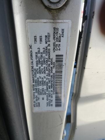 5TEGN92N54Z436605 - 2004 TOYOTA TACOMA DOUBLE CAB PRERUNNER SILVER photo 12