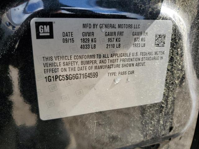 1G1PC5SG6G7164599 - 2016 CHEVROLET CRUZE LIMI LS BLACK photo 12