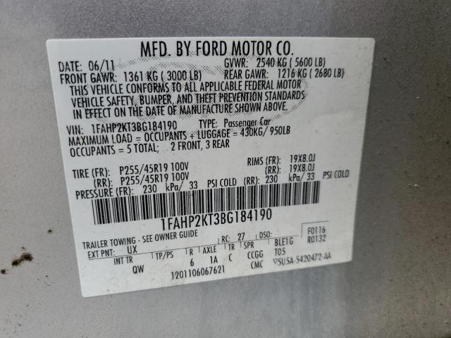 1FAHP2KT3BG184190 - 2011 FORD TAURUS 4D SHO SILVER photo 14