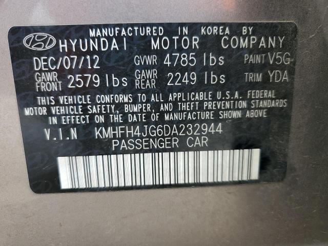 KMHFH4JG6DA232944 - 2013 HYUNDAI AZERA GLS BROWN photo 12