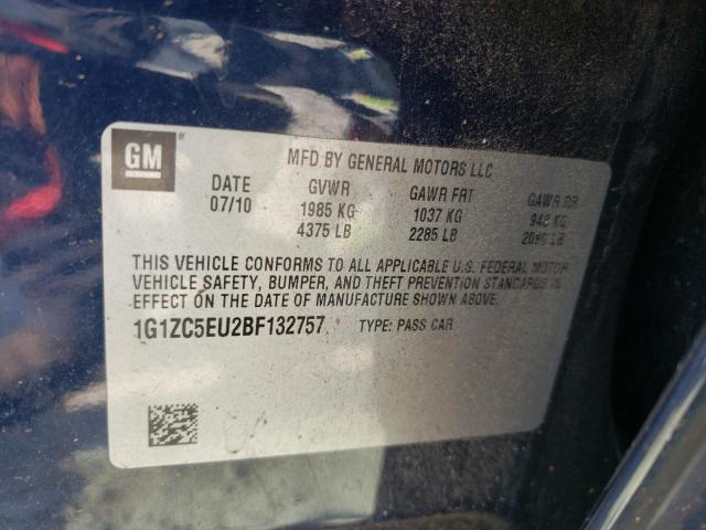 1G1ZC5EU2BF132757 - 2011 CHEVROLET MALIBU 1LT BLUE photo 12