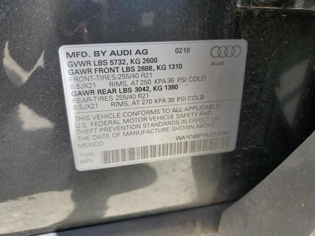 WA1C4BFY9J2139957 - 2018 AUDI SQ5 PRESTIGE GRAY photo 14