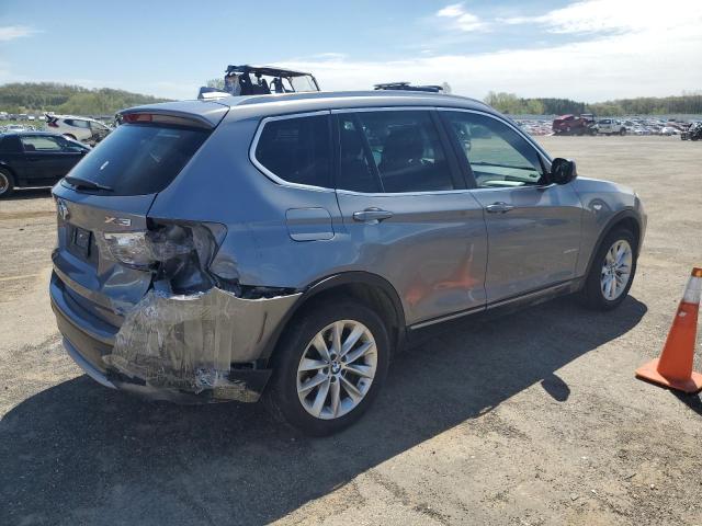 5UXWX9C57E0D43673 - 2014 BMW X3 XDRIVE28I GRAY photo 3