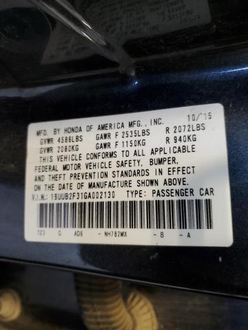 19UUB2F31GA002130 - 2016 ACURA TLX CHARCOAL photo 12