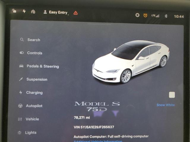 5YJSA1E29JF265637 - 2018 TESLA MODEL S WHITE photo 9