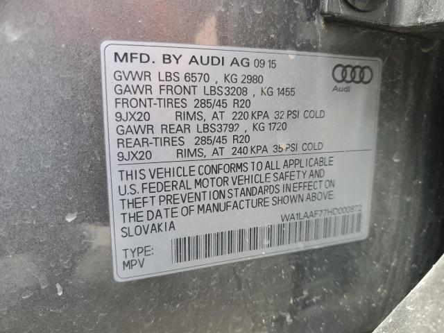 WA1LAAF77HD000872 - 2017 AUDI Q7 PREMIUM PLUS GRAY photo 14