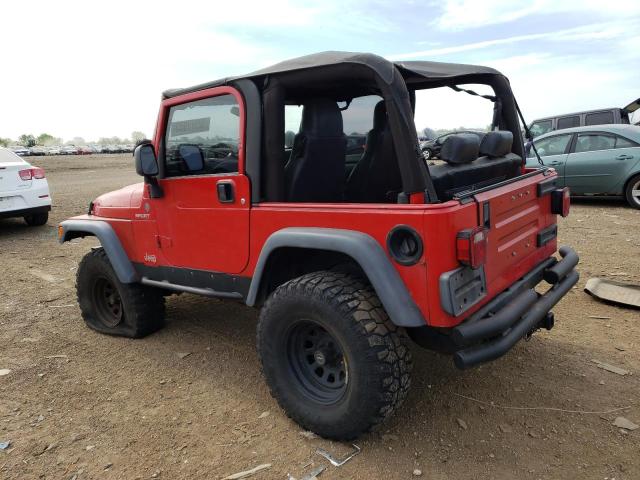 1J4FA49S44P757641 - 2004 JEEP WRANGLER / SPORT RED photo 2