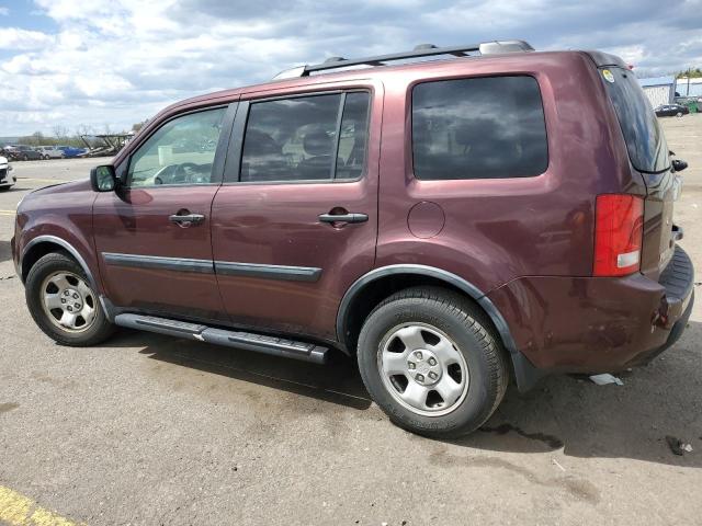 5FNYF38229B006101 - 2009 HONDA PILOT LX MAROON photo 2