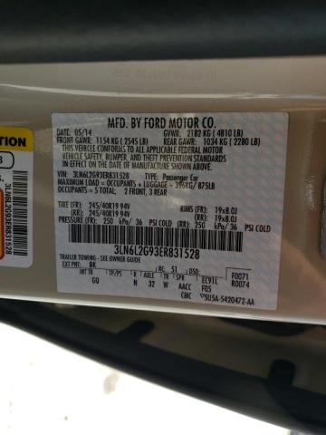 3LN6L2G93ER831528 - 2014 LINCOLN MKZ BEIGE photo 12