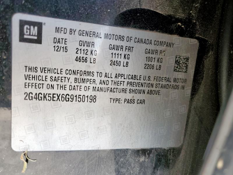 2G4GK5EX6G9150198 - 2016 BUICK REGAL 黑色 照片 12