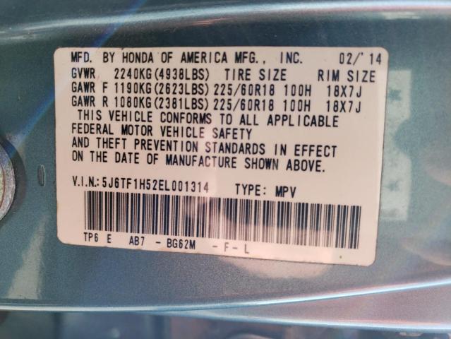 5J6TF1H52EL001314 - 2014 HONDA CROSSTOUR EXL ლურჯი ფოტო 13
