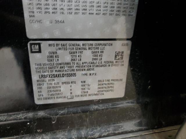 LRBFX2SAXLD155805 - 2020 BUICK ENVISION ESSENCE Noir photo 13