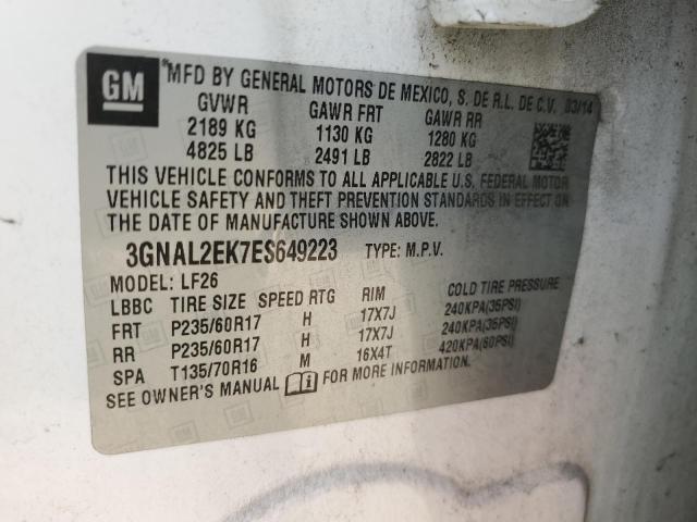 3GNAL2EK7ES649223 - 2014 CHEVROLET CAPTIVA LS 白色 照片 13