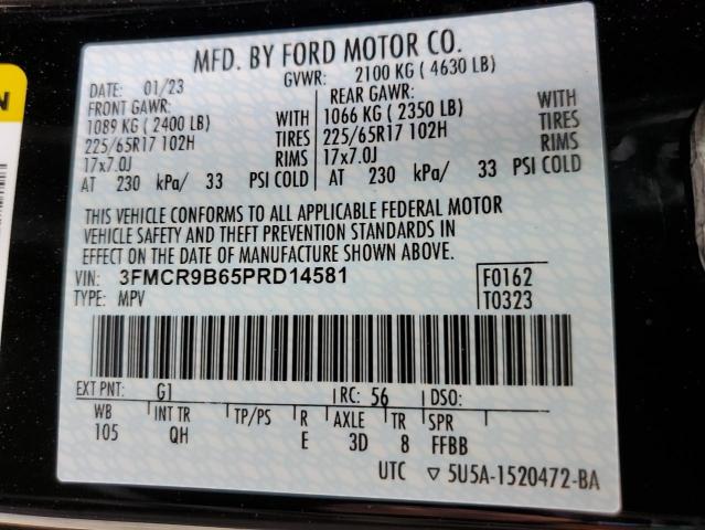 3FMCR9B65PRD14581 - 2023 FORD BRONCO SPO BIG BEND BLACK photo 13