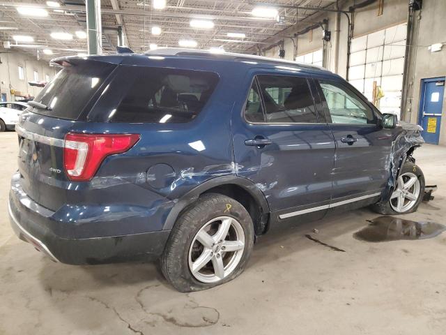 1FM5K8D84HGD97810 - 2017 FORD EXPLORER XLT BLUE photo 3