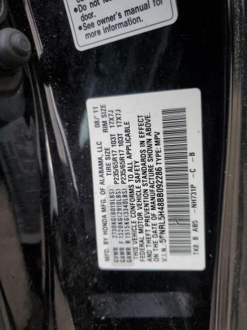 5FNRL5H48BB092286 - 2011 HONDA ODYSSEY EX BLACK photo 13