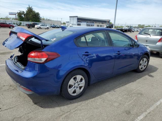 3KPFK4A78HE125502 - 2017 KIA FORTE LX BLUE photo 3