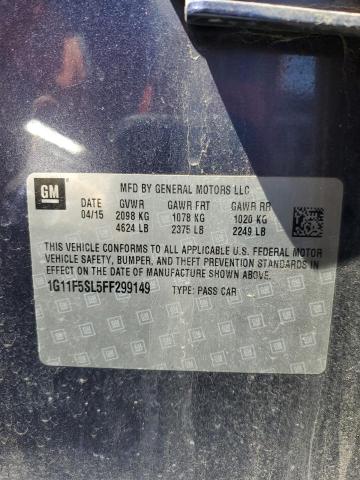 1G11F5SL5FF299149 - 2015 CHEVROLET MALIBU LTZ BLUE photo 12