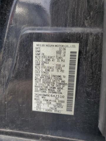 5N1AR18W46C642510 - 2006 NISSAN PATHFINDER LE 黑色 照片 13