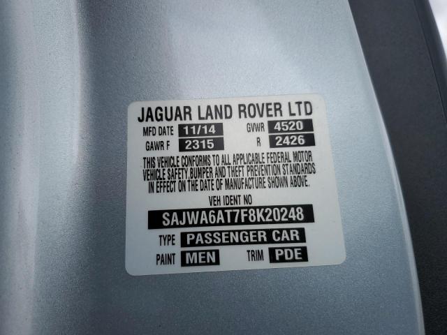 SAJWA6AT7F8K20248 - 2015 JAGUAR F-TYPE SILVER photo 12