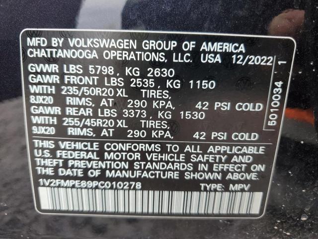 1V2FMPE89PC010278 - 2023 VOLKSWAGEN ID.4 PRO S 黑色 照片 12