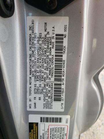 5TETX22N55Z110644 - 2005 TOYOTA TACOMA ACCESS CAB ნაცრისფერი ფოტო 12