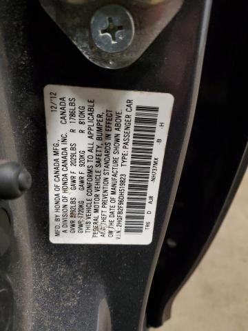 2HGFB2F96DH519823 - 2013 HONDA CIVIC EXL GRAY photo 12