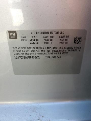 1G11C5SA0GF130228 - 2016 CHEVROLET MALIBU LIM LT 灰色 照片 12