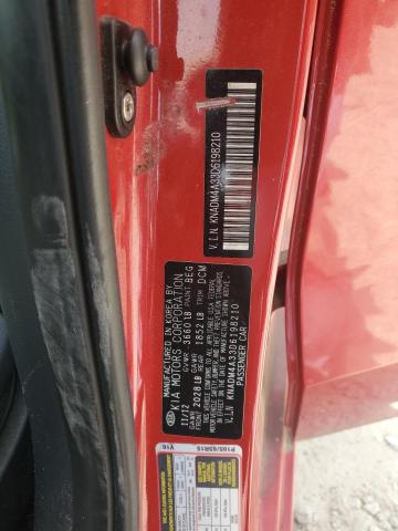 KNADM4A33D6198210 - 2013 KIA RIO LX RED photo 12