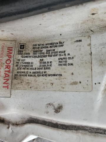 1GDM7H1C5XJ502569 - 1999 GMC C7 C7H042 WHITE photo 10