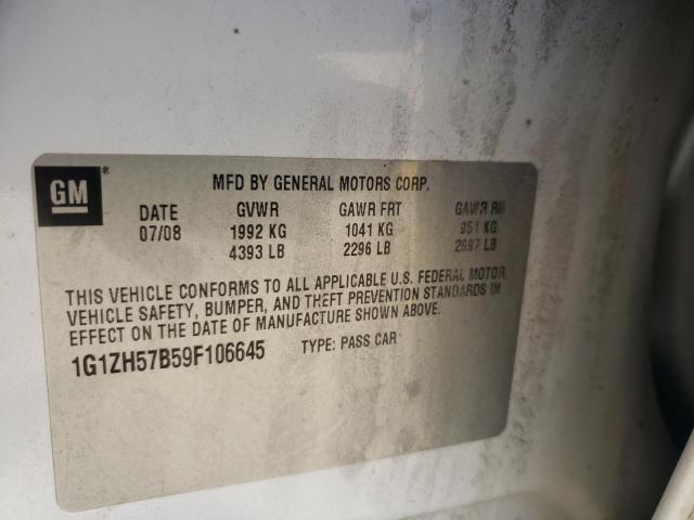 1G1ZH57B59F106645 - 2009 CHEVROLET MALIBU 1LT 白色 照片 13