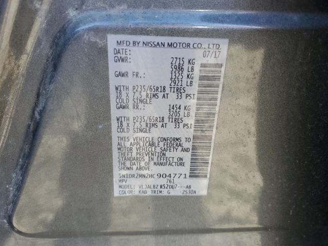 5N1DR2MN2HC904771 - 2017 NISSAN PATHFINDER S 石墨色 照片 13