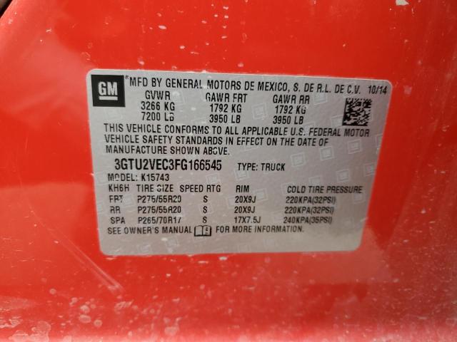 3GTU2VEC3FG166545 - 2015 GMC SIERRA K1500 SLT RED photo 13