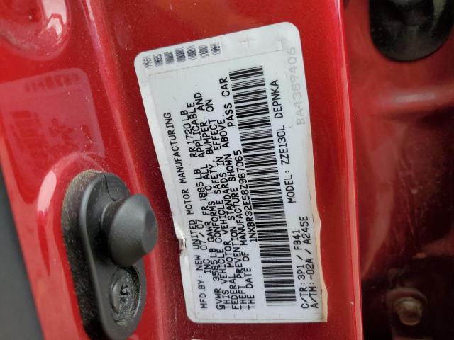 1NXBR32E58Z967065 - 2008 TOYOTA COROLLA CE RED photo 12