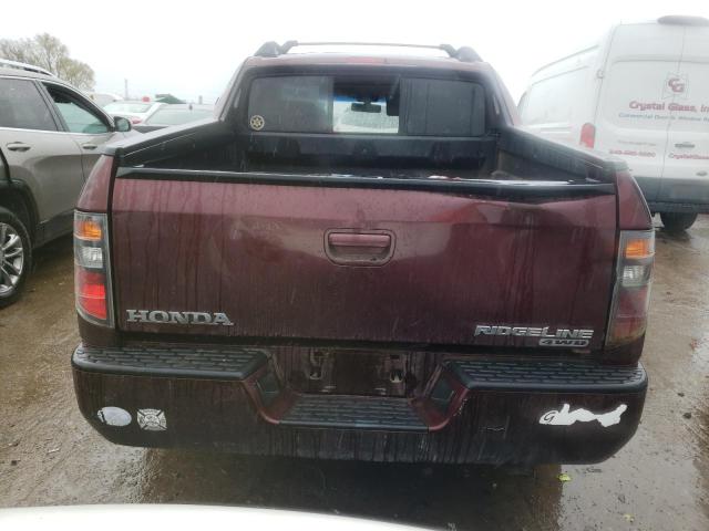 2HJYK16577H501572 - 2007 HONDA RIDGELINE RTL MAROON photo 6