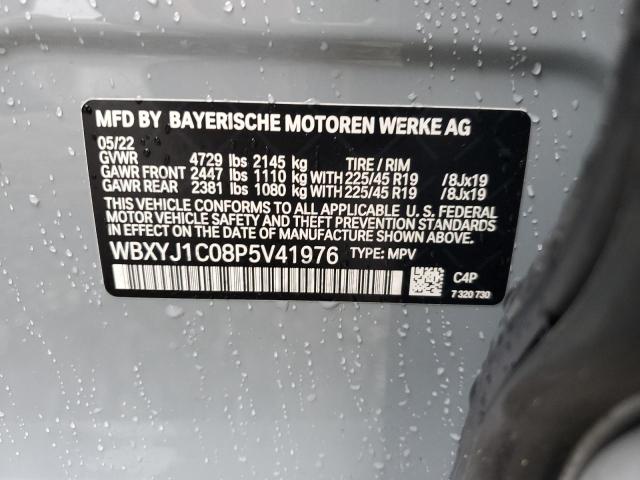WBXYJ1C08P5V41976 - 2023 BMW X2 XDRIVE28I GRAY photo 13