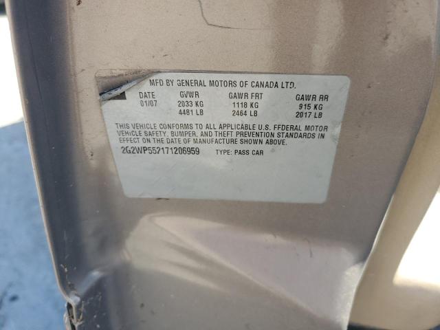 2G2WP552171206959 - 2007 PONTIAC GRAND PRIX 金色 照片 12