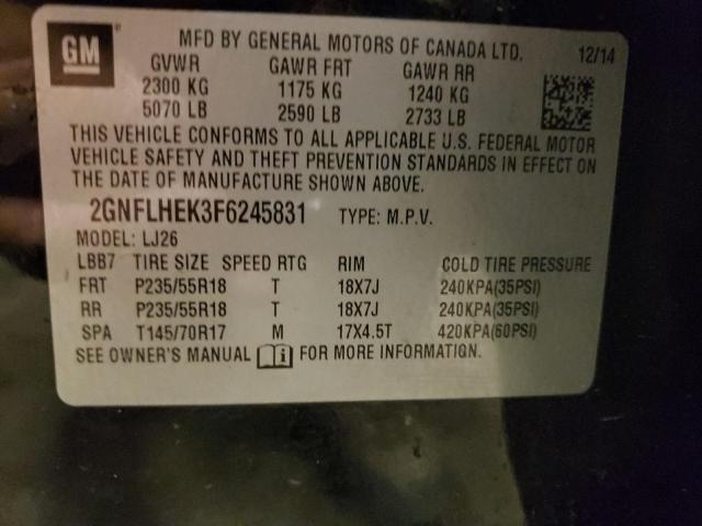 2GNFLHEK3F6245831 - 2015 CHEVROLET EQUINOX LTZ BLACK photo 13