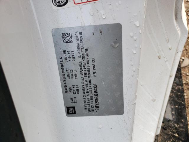 1G1FK3D69J0154334 - 2018 CHEVROLET CAMARO ZL1 WHITE photo 13