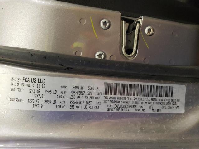 1C4PJMCB9LD570379 - 2020 JEEP CHEROKEE LATITUDE SILVER photo 12