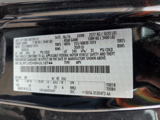 5LMTJ3DH5HUL12744 - 2017 LINCOLN MKC RESERVE შავი ფოტო 13