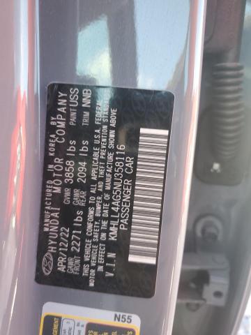 KMHLL4AG5NU358116 - 2022 HYUNDAI ELANTRA SE GRAY photo 12