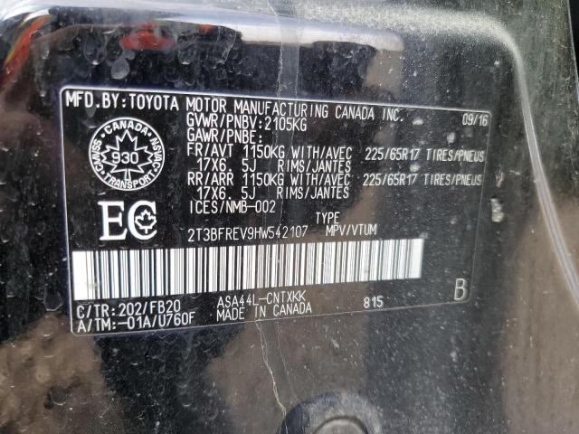 2T3BFREV9HW542107 - 2017 TOYOTA RAV4 LE 黑色 照片 14