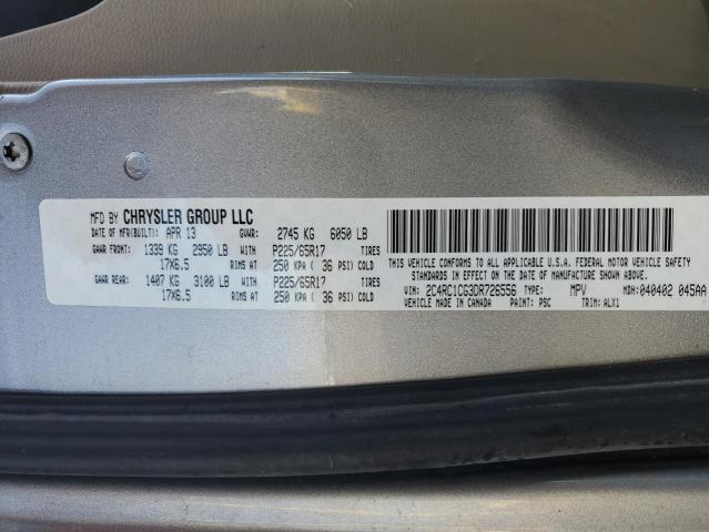 2C4RC1CG3DR726556 - 2013 CHRYSLER TOWN & COU TOURING L SILVER photo 13