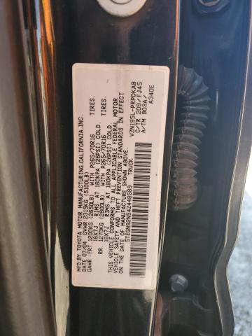 5TEGN92N54Z448589 - 2004 TOYOTA TACOMA DOUBLE CAB PRERUNNER BLACK photo 12